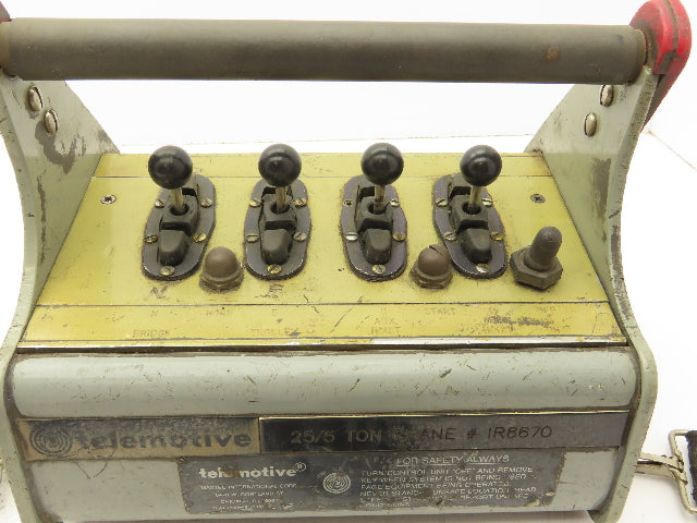 Telemotive RC-E3600 Vintage Crane Control Remote 4 Lever 2 Button 2 Switches