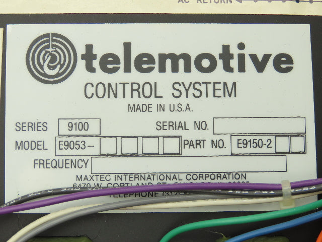 Telemotive E9150-2 E9053 Crane Remote Control Panel Series 9000 14 Relay