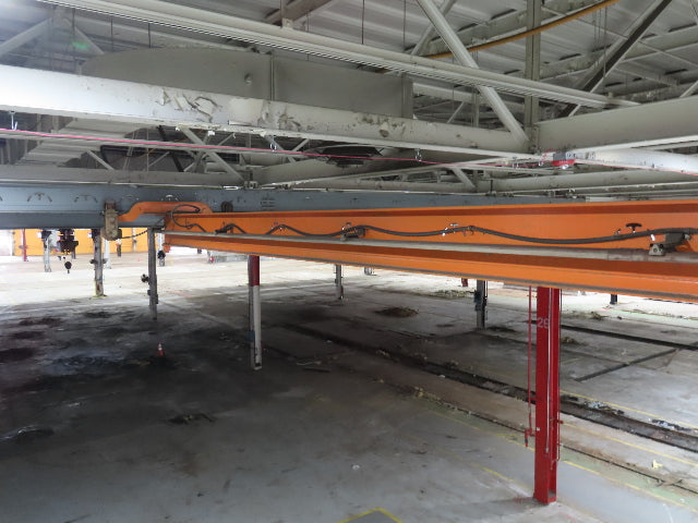 Cleveland Tramrail P&H 1 Ton Single Girder Underhung Bridge Crane 45' 10" Span