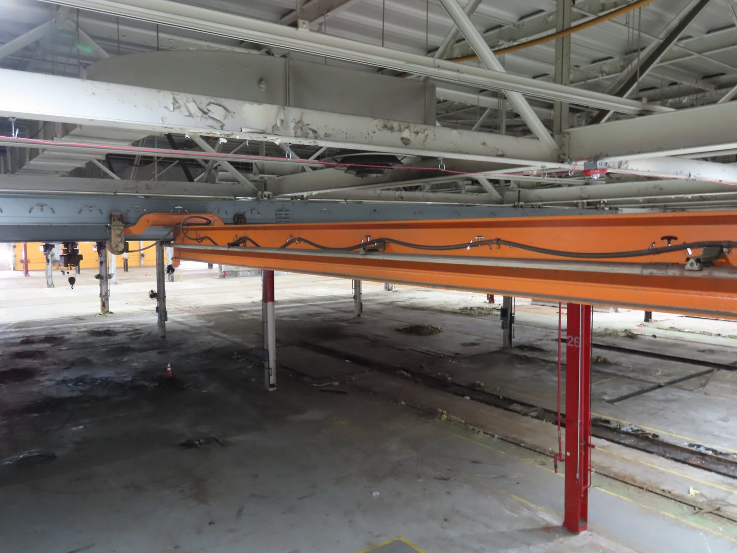 Cleveland Tramrail P&H 1 Ton Single Girder Underhung Bridge Crane 45' 10" Span