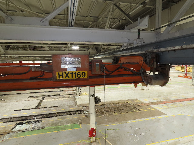 Cleveland Tramrail P&H 1 Ton Single Girder Underhung Bridge Crane 45' 10" Span