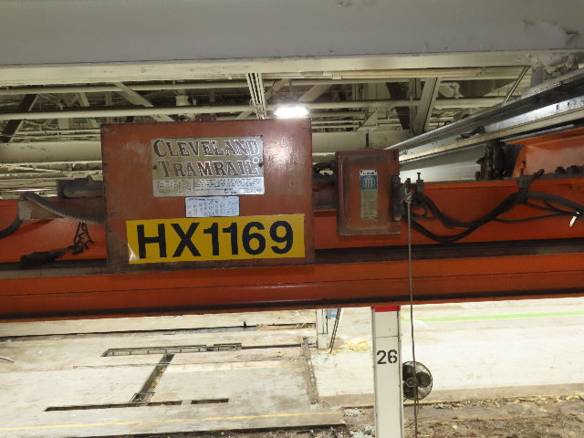 Cleveland Tramrail P&H 1 Ton Single Girder Underhung Bridge Crane 45' 10" Span