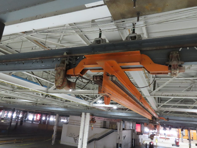 Cleveland Tramrail P&H 1 Ton Single Girder Underhung Bridge Crane 45' 10" Span