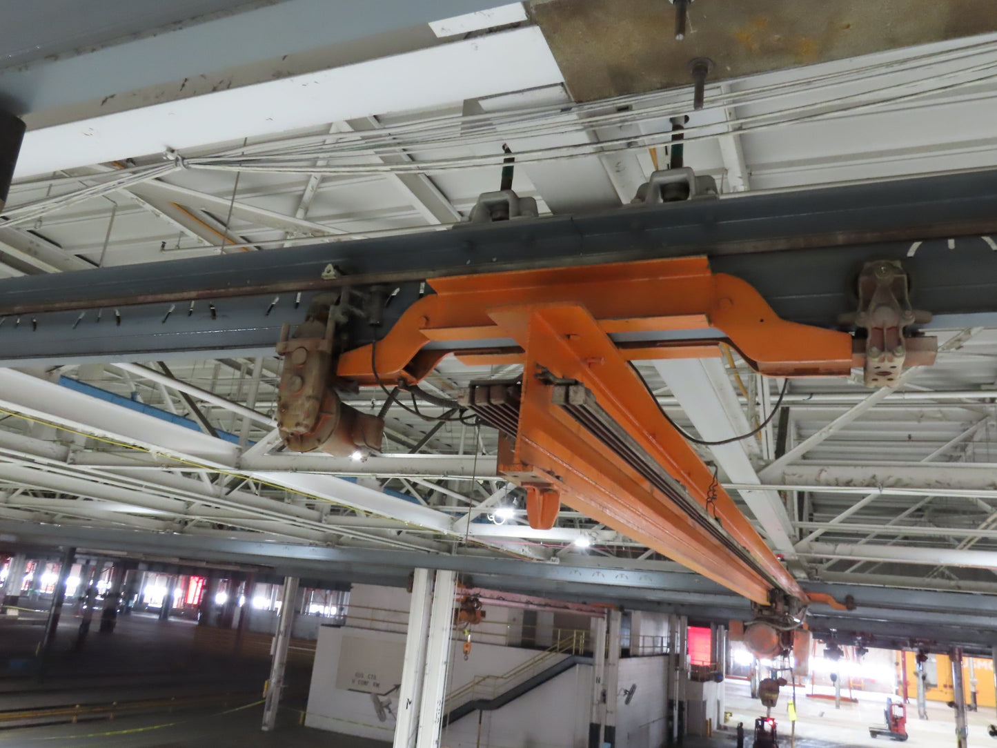 Cleveland Tramrail P&H 1 Ton Single Girder Underhung Bridge Crane 45' 10" Span