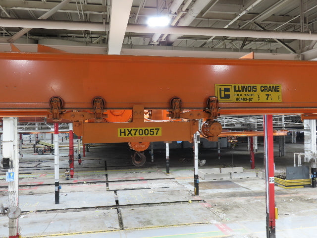 Cleveland Tramrail P&H 7.5 Ton Double Girder Bridge Crane 39' 6" Span w/Remote