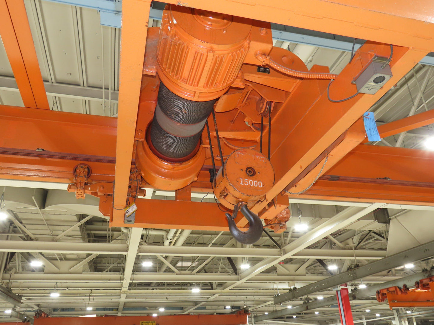 Cleveland Tramrail P&H 7.5 Ton Double Girder Bridge Crane 39' 6" Span w/Remote