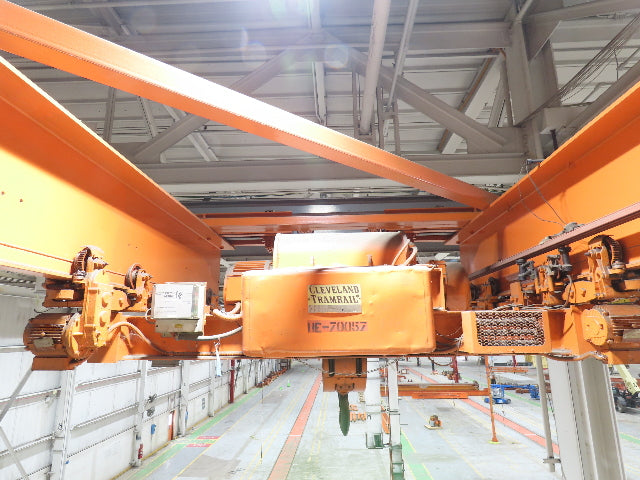 Cleveland Tramrail P&H 7.5 Ton Double Girder Bridge Crane 39' 6" Span w/Remote