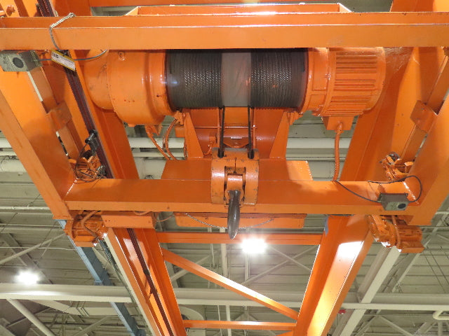 Cleveland Tramrail P&H 7.5 Ton Double Girder Bridge Crane 39' 6" Span w/Remote