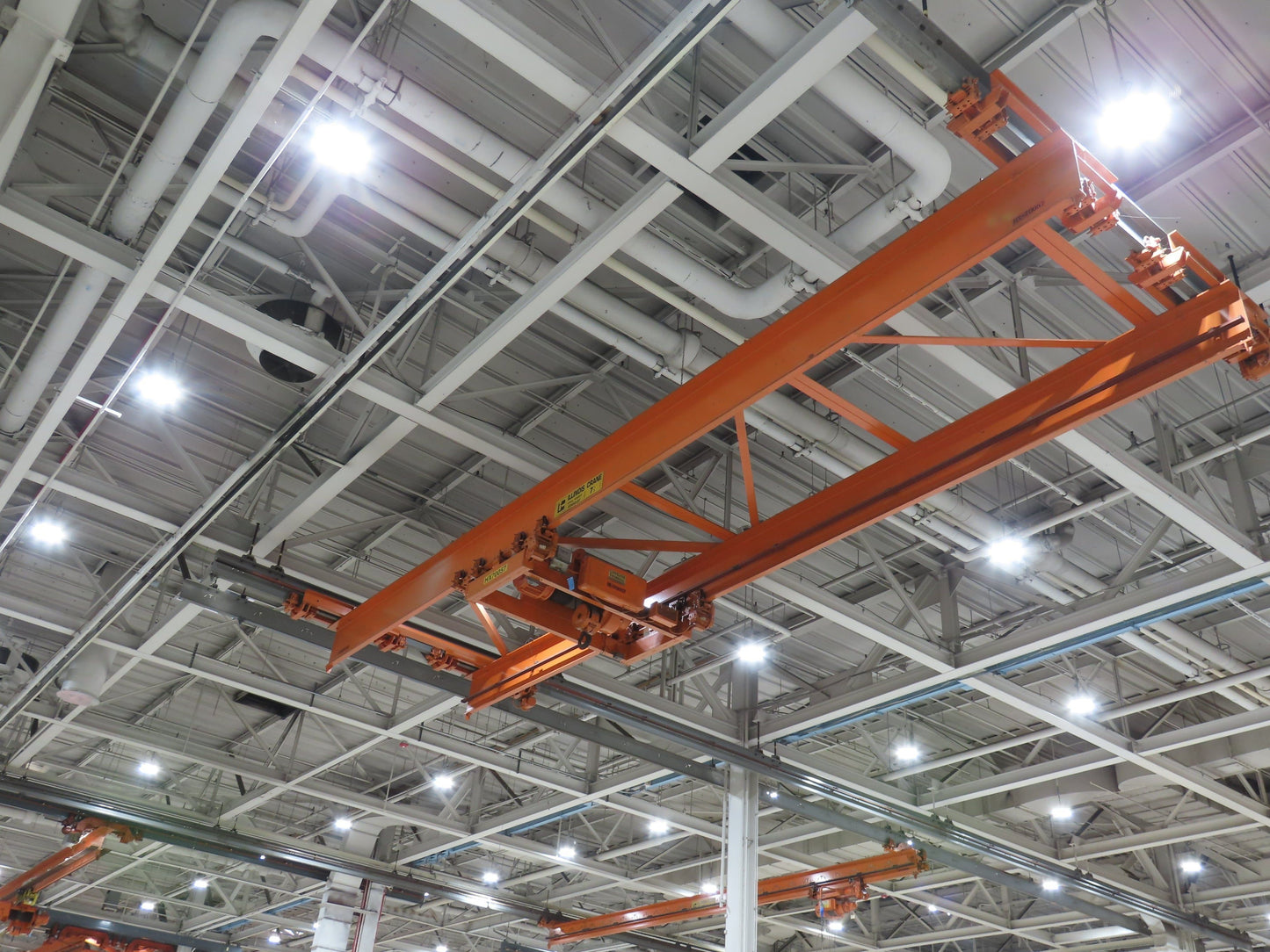 Cleveland Tramrail P&H 7.5 Ton Double Girder Bridge Crane 39' 6" Span w/Remote