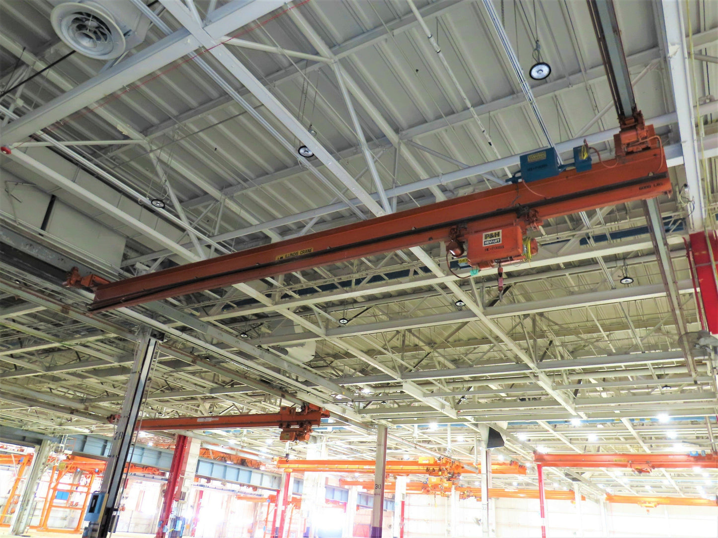 Cleveland Tramrail P&H 3 Ton Underhung Bridge Crane 39' 6" Span Magnetek Remote