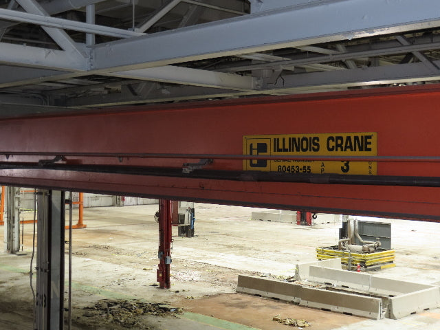 Cleveland Tramrail P&H 3 Ton Underhung Bridge Crane 39' 6" Span Magnetek Remote