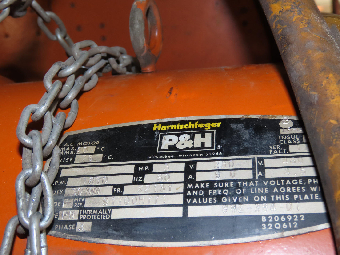 Cleveland Tramrail P&H 1 Ton Single Girder Underhung Bridge Crane 45' 10" Span