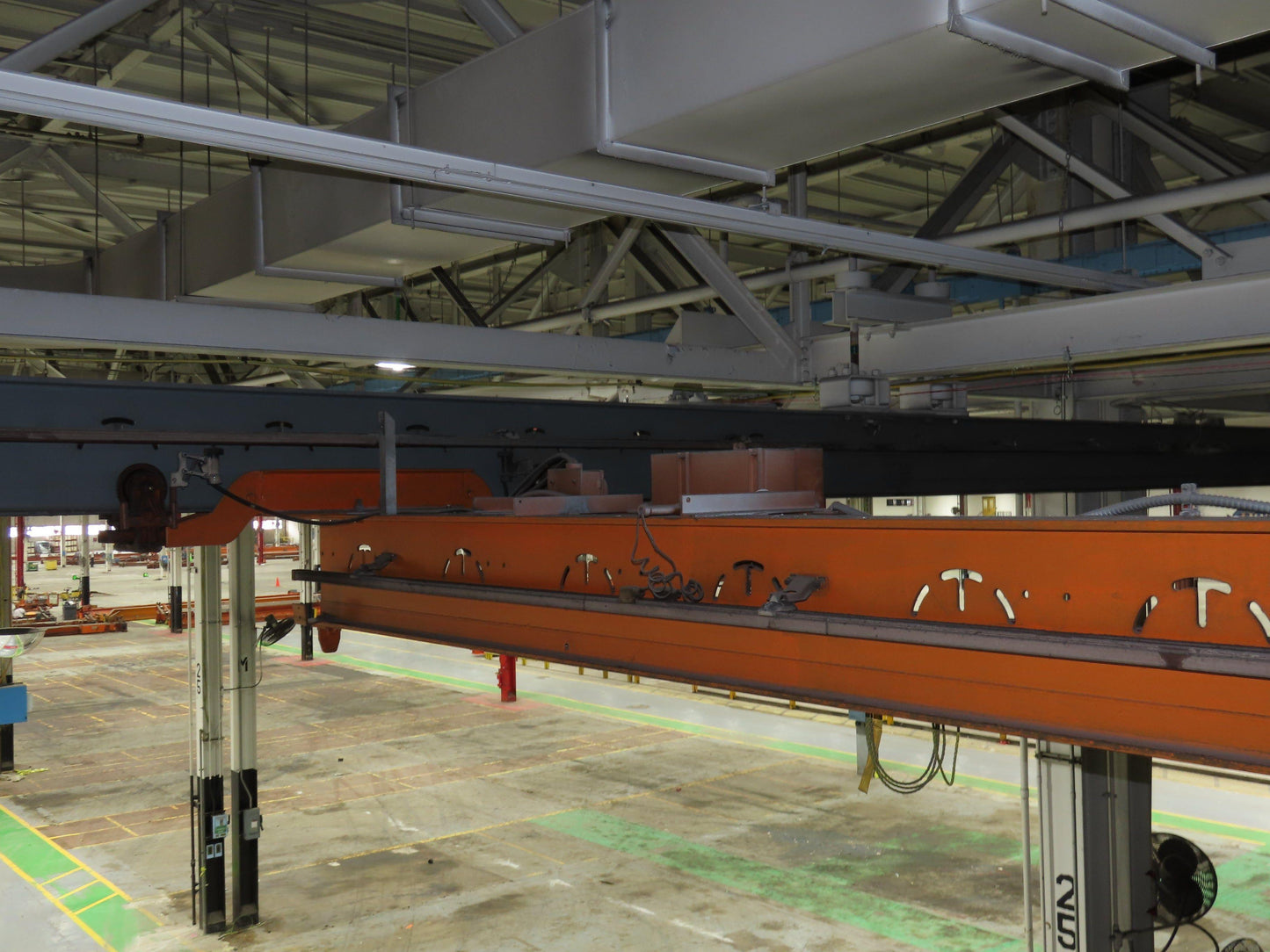 Cleveland Tramrail P&H 1 Ton Single Girder Underhung Bridge Crane 45' 10" Span