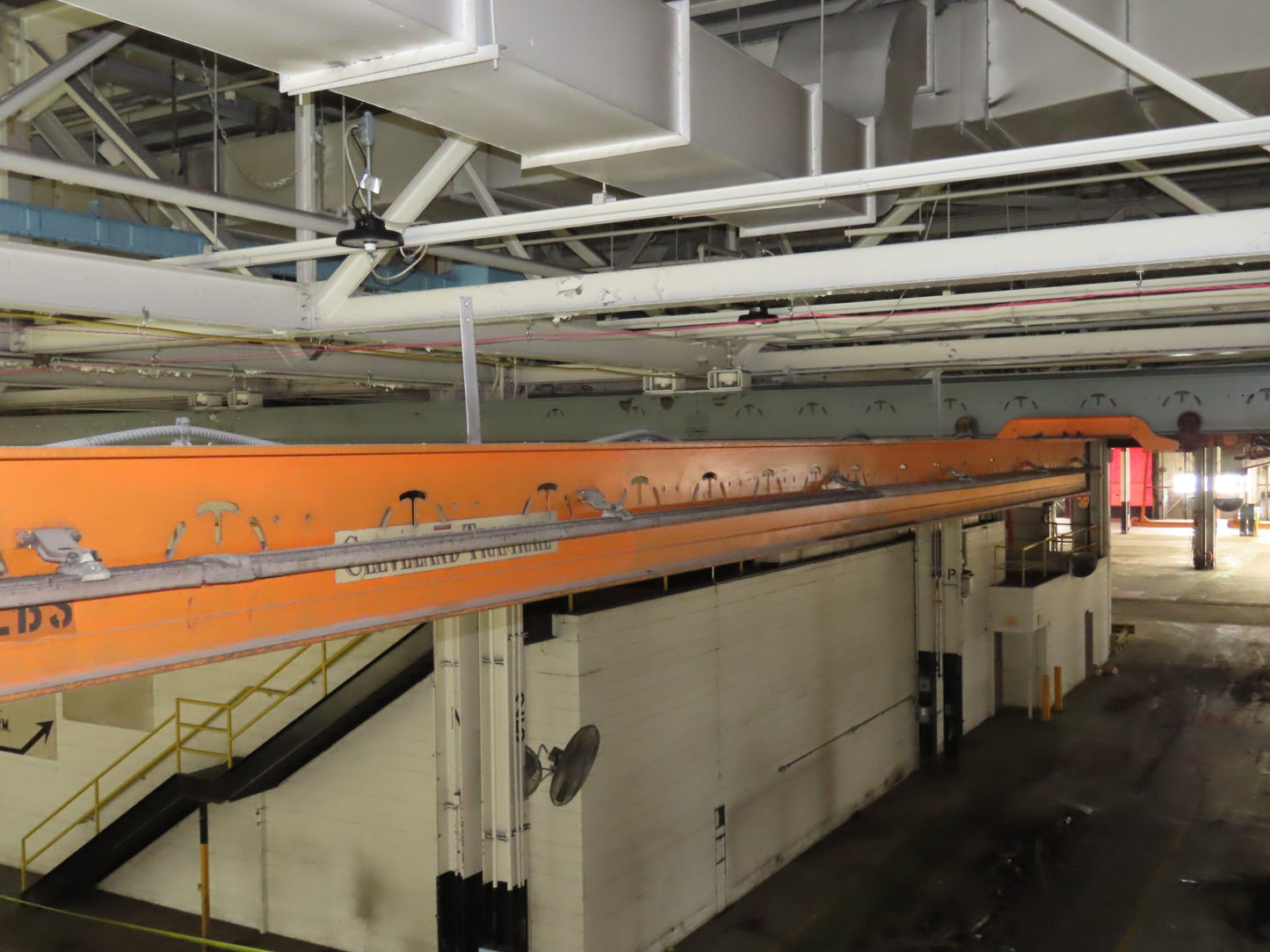 Cleveland Tramrail P&H 1 Ton Single Girder Underhung Bridge Crane 45' 10" Span