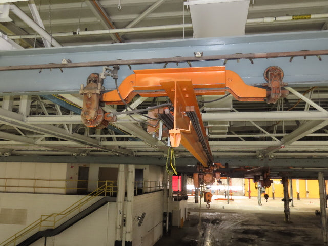 Cleveland Tramrail P&H 1 Ton Single Girder Underhung Bridge Crane 45' 10" Span