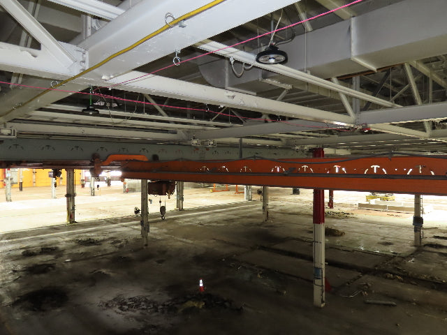 Cleveland Tramrail P&H 1 Ton Single Girder Underhung Bridge Crane 45' 10" Span