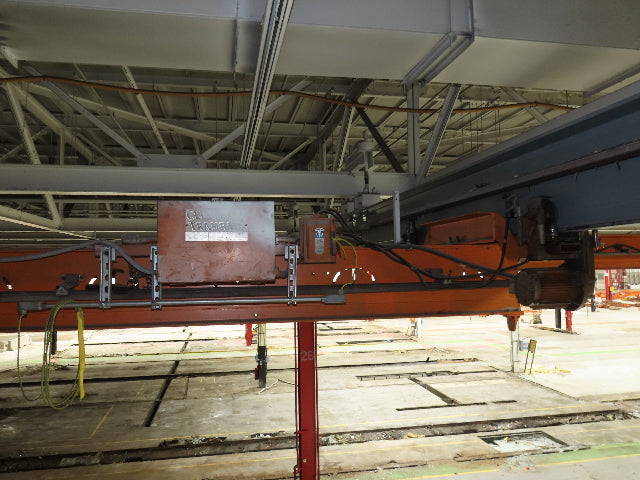 Cleveland Tramrail P&H 1 Ton Single Girder Underhung Bridge Crane 45' 10" Span