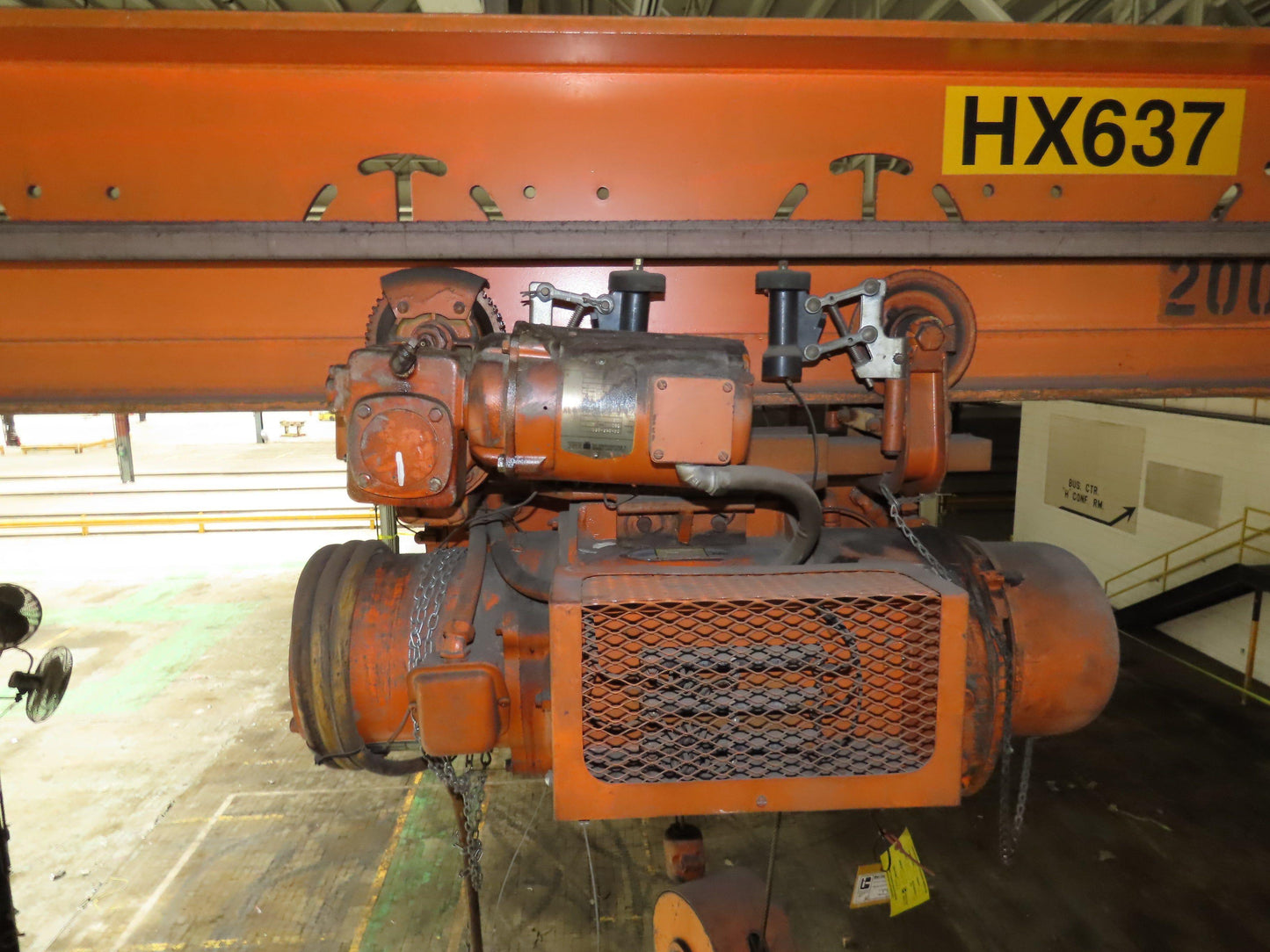 Cleveland Tramrail P&H 1 Ton Single Girder Underhung Bridge Crane 45' 10" Span