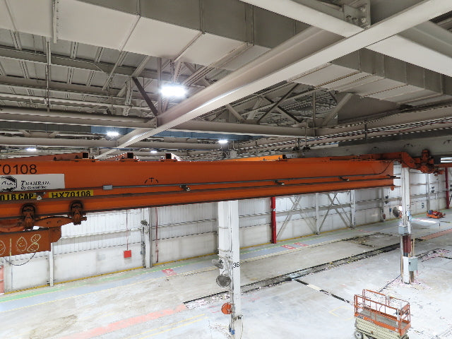 Cleveland Tramrail P&H 7.5 Ton Double Girder Underhung Bridge Crane 45' 10" Span