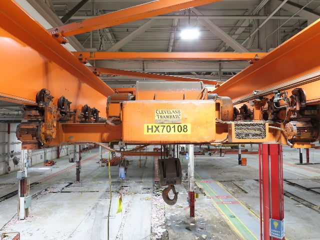 Cleveland Tramrail P&H 7.5 Ton Double Girder Underhung Bridge Crane 45' 10" Span