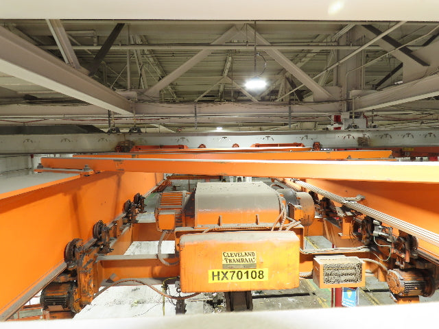 Cleveland Tramrail P&H 7.5 Ton Double Girder Underhung Bridge Crane 45' 10" Span