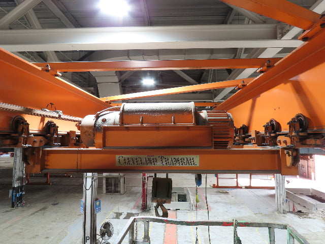Cleveland Tramrail P&H 7.5 Ton Double Girder Underhung Bridge Crane 45' 10" Span