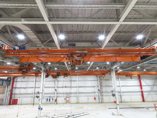 Cleveland Tramrail P&H 7.5 Ton Double Girder Underhung Bridge Crane 45' 10" Span