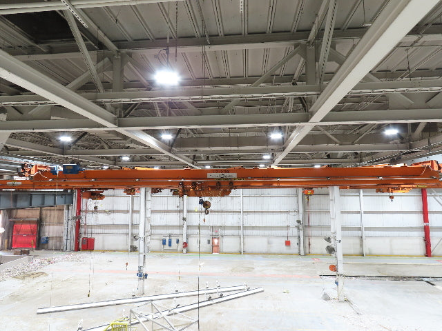 Cleveland Tramrail P&H 7.5 Ton Double Girder Underhung Bridge Crane 45' 10" Span