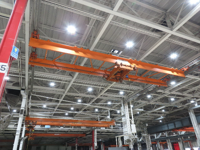 Cleveland Tramrail P&H 7.5 Ton Double Girder Underhung Bridge Crane 45' 10" Span