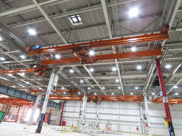 Cleveland Tramrail P&H 7.5 Ton Double Girder Underhung Bridge Crane 45' 10" Span