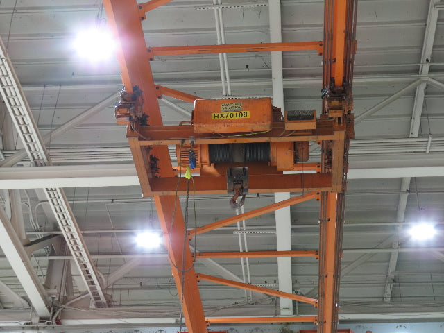 Cleveland Tramrail P&H 7.5 Ton Double Girder Underhung Bridge Crane 45' 10" Span