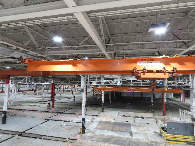 Cleveland Tramrail P&H 7.5 Ton Double Girder Underhung Bridge Crane 45' 10" Span