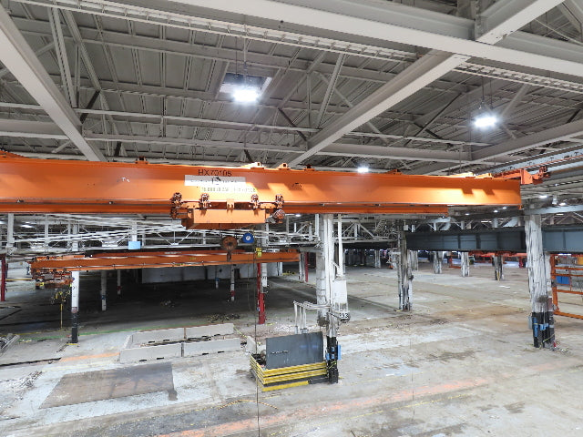Cleveland Tramrail P&H 7.5 Ton Double Girder Underhung Bridge Crane 45' 10" Span
