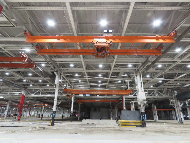Cleveland Tramrail P&H 7.5 Ton Double Girder Underhung Bridge Crane 45' 10" Span