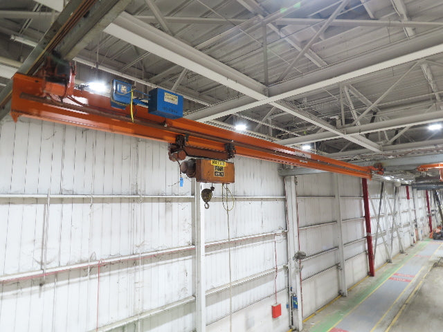 Cleveland Tramrail P&H 2 Ton Single Girder Underhung Bridge Crane 45' 10" Span