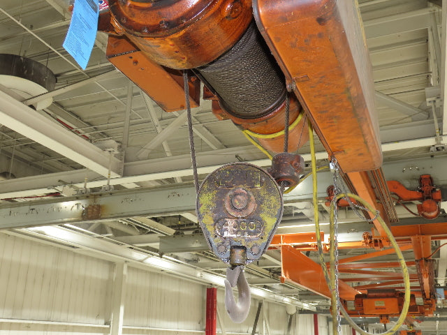 Cleveland Tramrail P&H 2 Ton Single Girder Underhung Bridge Crane 45' 10" Span
