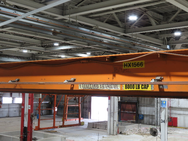 Cleveland Tramrail P&H 4 Ton Single Girder Underhung Bridge Crane 45' 10" Span