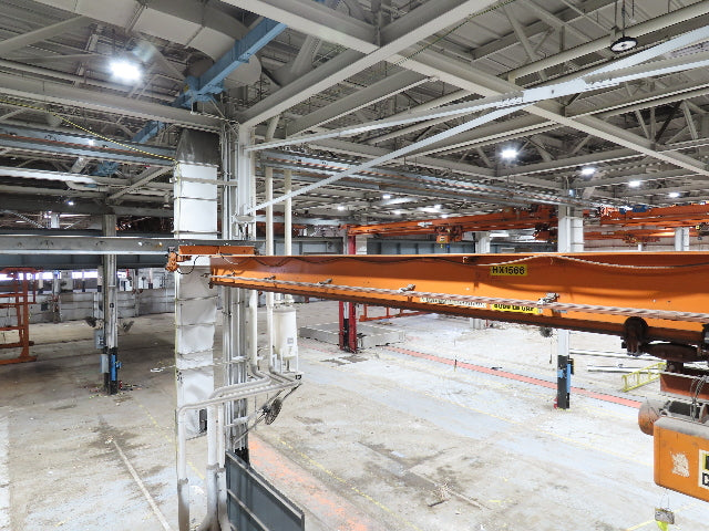 Cleveland Tramrail P&H 4 Ton Single Girder Underhung Bridge Crane 45' 10" Span