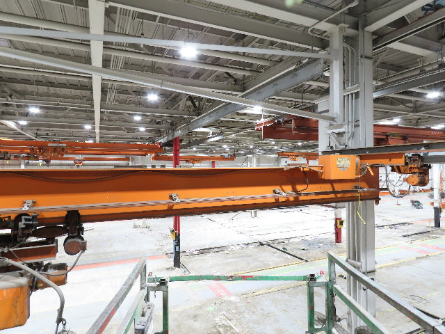 Cleveland Tramrail P&H 4 Ton Single Girder Underhung Bridge Crane 45' 10" Span