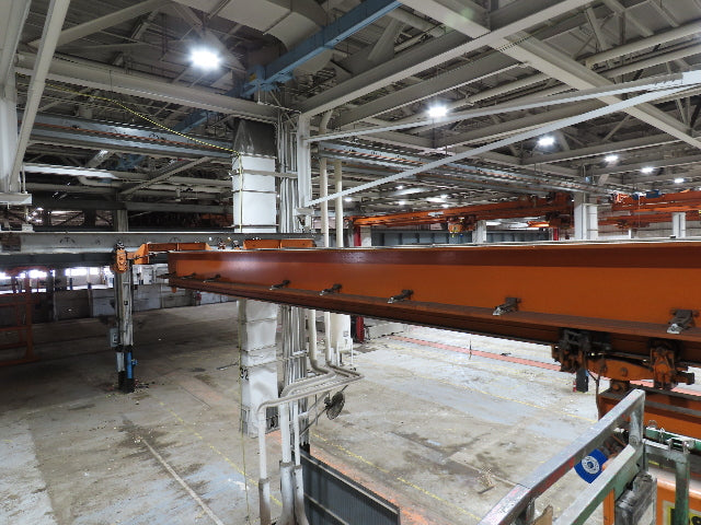 Cleveland Tramrail P&H 4 Ton Single Girder Underhung Bridge Crane 45' 10" Span