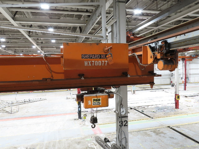 Cleveland Tramrail P&H 4 Ton Single Girder Underhung Bridge Crane 45' 10" Span