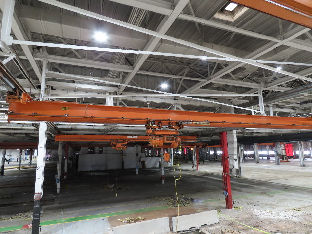 Cleveland Tramrail P&H 4 Ton Single Girder Underhung Bridge Crane 45' 10" Span