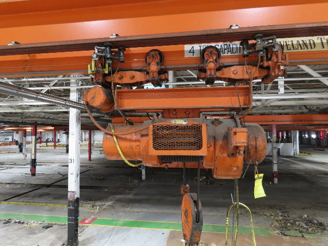 Cleveland Tramrail P&H 4 Ton Single Girder Underhung Bridge Crane 45' 10" Span