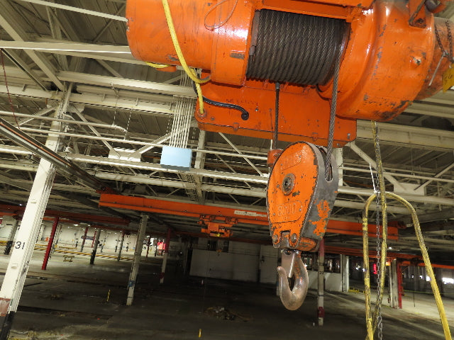 Cleveland Tramrail P&H 4 Ton Single Girder Underhung Bridge Crane 45' 10" Span