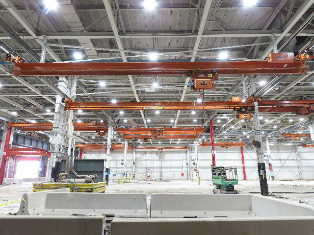 Cleveland Tramrail P&H 4 Ton Single Girder Underhung Bridge Crane 45' 10" Span