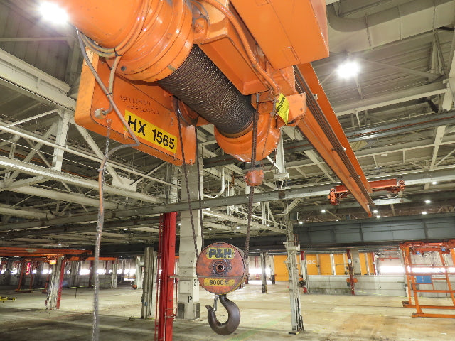 Cleveland Tramrail P&H 4 Ton Single Girder Underhung Bridge Crane 45' 10" Span