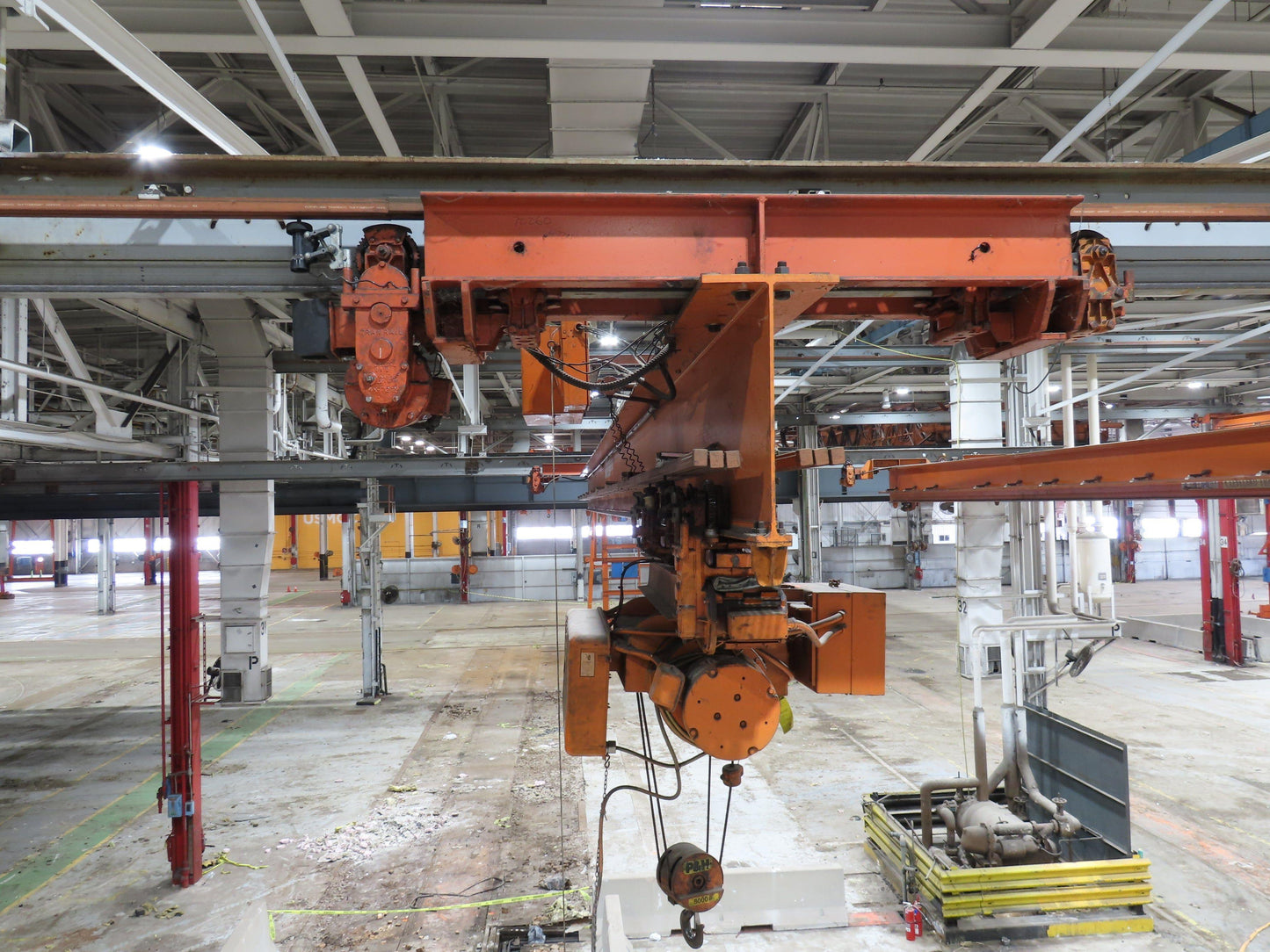 Cleveland Tramrail P&H 4 Ton Single Girder Underhung Bridge Crane 45' 10" Span