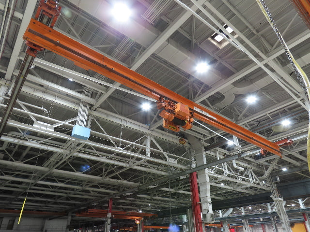 Cleveland Tramrail P&H 4 Ton Single Girder Underhung Bridge Crane 45' 10" Span