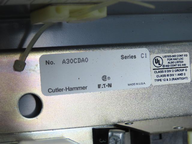 Cutler Hammer A30CDA0 Combination Motor Starter 10Hp 480V 3Ph Size 1 Fused