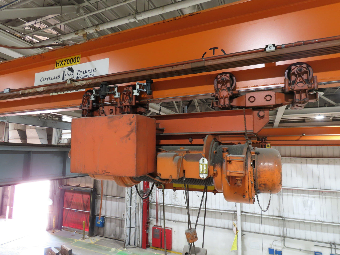 Cleveland Tramrail P&H 4 Ton Underhung Bridge Crane 45' 10" Span w/Remote